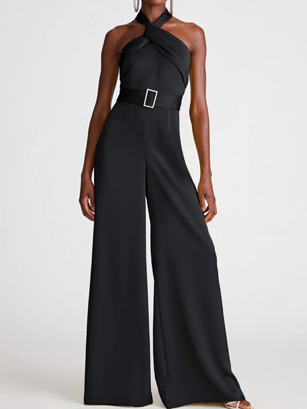 NWOT Trina Turk Wide Leg Jumpsuit Rhinestone Belt Formal Evening Size 2